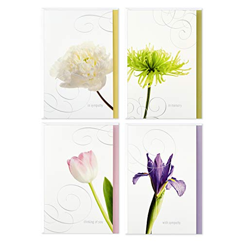 Hallmark Assorted Sympathy Cards (Flowers, 12 Cards and Envelopes)