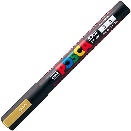 Uni-posca Paint Marker Pen SPECIAL (b-set) , Mitsubishi Pencil Uni Posca Poster Color Marking Pens Fine Point 15 Colours (PC-3M15C), Gold and Silver -Japan Import