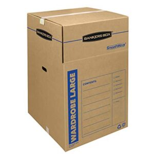 Bankers Box SmoothMove Wardrobe Moving Boxes, Tall, 24 x 24 x 40 Inches, 3 Pack (7711001)