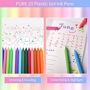 Retractable Gel Pens, 20 Assorted Colors