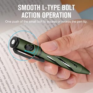 OLIGHT Open Mini Ballpoint Pen, Replaceable EDC Black Ink Pens By Bolt Action for Office, Working, Writing, Construction Work, Special Gifts and etc (OD Green)