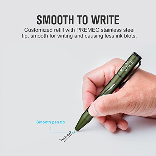 OLIGHT Open Mini Ballpoint Pen, Replaceable EDC Black Ink Pens By Bolt Action for Office, Working, Writing, Construction Work, Special Gifts and etc (OD Green)