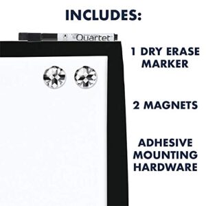 Quartet Combination Magnetic Whiteboard & Corkboard, 17" x 23", Combo White Board & Cork Board, Curved Frame, Perfect for Office & Home Decor, Home School Message Board, Black (41723-BK)