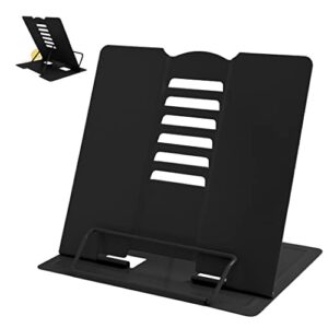 metal book stand book holder book stand for reading adjustable book holder for reading (full black)