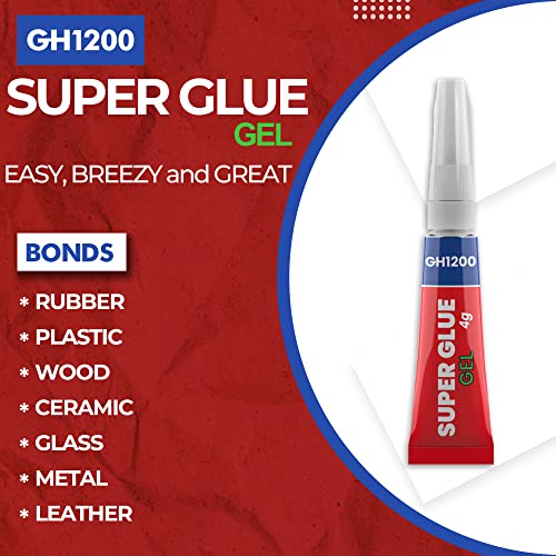 4Gx 5 Value Pack Super Glue Gel All Purpose with Anti Clog Cap. Super Fast & Strong Adhesive Superglue, Cyanoacrylate Glue for DIY Crafts and Many More