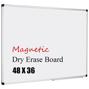 xboard magnetic whiteboard 48 x 36, white board 4 x 3, dry erase board with detachable marker tray