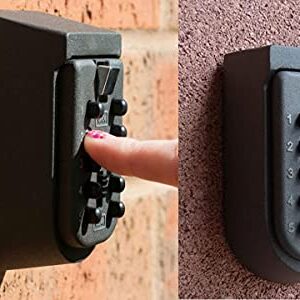 Key Lock Box for Outside Wall Mount, Waterproof Spare Key Storage Box, 10-digits Combination Lockbox Push Button Key Keeper Box for Home Indoor & Outdoor Realtors Landlord Property Management