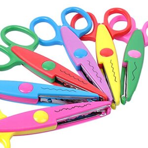 ucec craft scissors decorative edge, zig zag scissors, kids scissors, safety scissors, design pattern scissors for kids toddler adults, crafting scrapbooking supplies for school, 6 pack