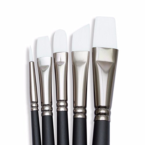 Angelus Paint Brush Set Round Flat Angular Artist Acrylic Paint Brush Set Shoe paint Brush set (5 pcs)