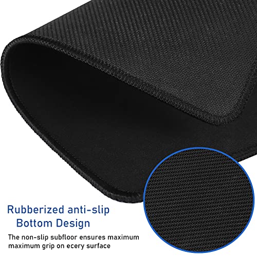 Large Extended Gaming Mouse Pad with Stitched Edges, (31.5X15.7In) Durable Non-Slip Natural Rubber Base, Waterproof Computer Keyboard Pad Mat for Esports Pros/Gamer/Desktop/Office/Home-Black