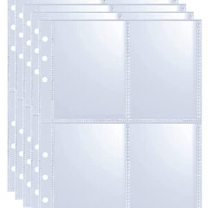 40 Pack 320 Pockets 2.5x3.5 Inch Trading Card Sleeves,Double-Sided 4 Pocket Page Protector,Ultra-Clear Kpop Photocard Sheets for A5 6 Ring Binder,Card Sleeve Pages for Game Cards,Baseball Card