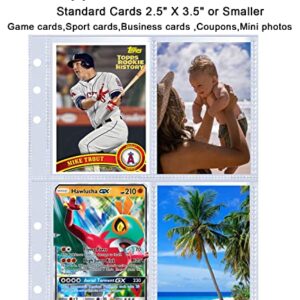 40 Pack 320 Pockets 2.5x3.5 Inch Trading Card Sleeves,Double-Sided 4 Pocket Page Protector,Ultra-Clear Kpop Photocard Sheets for A5 6 Ring Binder,Card Sleeve Pages for Game Cards,Baseball Card