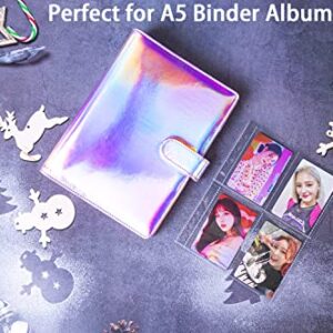 40 Pack 320 Pockets 2.5x3.5 Inch Trading Card Sleeves,Double-Sided 4 Pocket Page Protector,Ultra-Clear Kpop Photocard Sheets for A5 6 Ring Binder,Card Sleeve Pages for Game Cards,Baseball Card