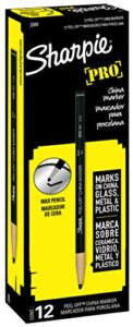 sharpie peel-off china marker grease pencils, black, box of 12