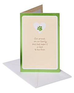 american greetings pet sympathy card (our animals are our family)