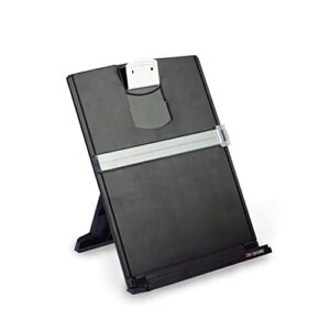 3m desktop document holder copy holder, adjustable clip holds portrait and landscape documents for easy viewing, bottom ledge has lip to keep up to 150 sheets securely in place, black (dh340mb)