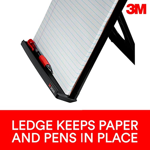 3M Desktop Document Holder Copy Holder, Adjustable Clip Holds Portrait and Landscape Documents for Easy Viewing, Bottom Ledge Has Lip to Keep up to 150 Sheets Securely in Place, Black (DH340MB)