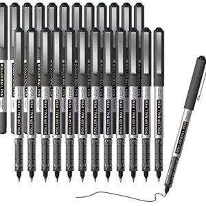 Shuttle Art RollerBall Pens, 25 Pack Black Fine Point Roller Ball Pens, 0.5mm Liquid Ink Pens for Writing Journaling Taking Notes School Office