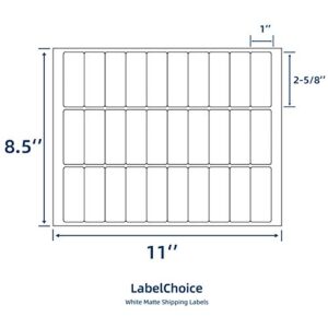 Labelchoice 100 Sheets 3000 Labels 30-up 1" x 2-5/8" Shipping Address FBA Labels for Laser & Inkjet Printers, 30 Up Labels 1 x 2-5/8 on US Letter,30 per Sheet Return Address Labels, 30 per Page Labels