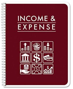 bookfactory income and expense log book/tracker/small business ledger book/accounting & bookkeeping ledger log book/logbook 108 pages – 8.5″ x 11″ wire-o (log-108-7cw-pp-(incomeexpense)-bx)