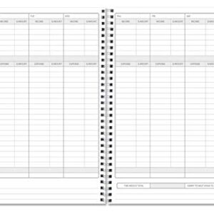 BookFactory Income and Expense Log Book/Tracker/Small Business Ledger Book/Accounting & Bookkeeping Ledger Log Book/LogBook 108 Pages - 8.5" x 11" Wire-O (LOG-108-7CW-PP-(IncomeExpense)-BX)