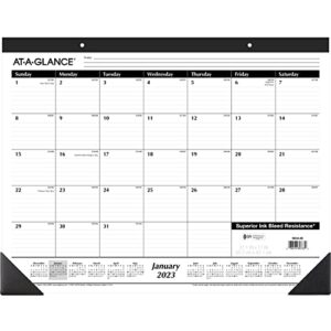 at-a-glance 2023 desk calendar, desk pad, 21-3/4″ x 17″, large, ruled blocks, monthly (sk2400)