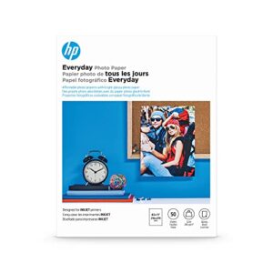 hp everyday photo paper, glossy, 8.5×11 in, 50 sheets (q8723a)
