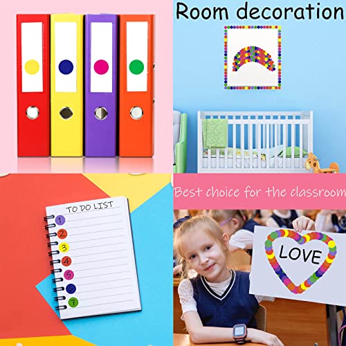 1400 PCS Colored Dot Stickers Round Color Coding Labels Circle Dots Labels Stickers Polka Circle Dot Stickers Label Sticker for Office,Classroom,Papers Etc