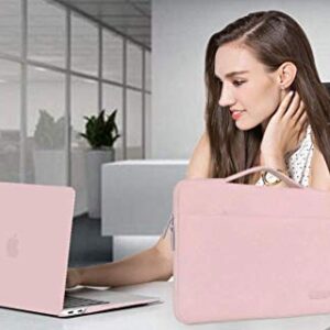 MOSISO Compatible with MacBook Air 13 inch Case 2022 2021 2020 2019 2018 Release A2337 M1 A2179 A1932 Retina Display, Plastic Hard Shell&Bag&Keyboard Skin&Webcam Cover&Screen Protector, Rose Quartz