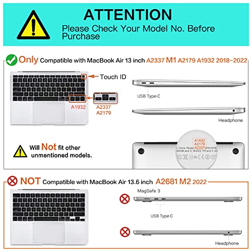 MOSISO Compatible with MacBook Air 13 inch Case 2022 2021 2020 2019 2018 Release A2337 M1 A2179 A1932 Retina Display, Plastic Hard Shell&Bag&Keyboard Skin&Webcam Cover&Screen Protector, Rose Quartz