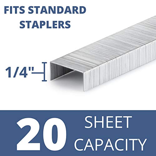 Mr. Pen- Staples for Stapler, 10000 Staples, 1/4 inch Staples, 20 Sheet Capacity (26/6), Standard Staples, Staples Office Supply, Office Staples, Jam Free, Staples Standard, Staples Refill, One Touch