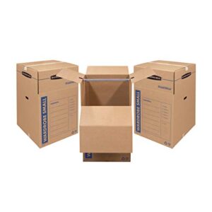 bankers box smoothmove wardrobe moving boxes, short, 20 x 20 x 34 inches, 3 pack (7710902)