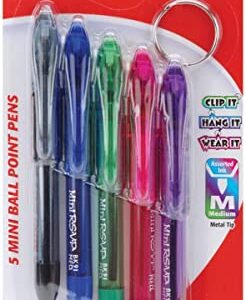 Pentel Mini R.S.V.P. Ballpoint Pen, Medium line, Assorted Ink Colors, 5 Pack (BK91MNBP5M)