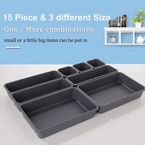 Kutesna 15 PCS Interlocking Desk Drawer Organizer Separator for Office,Bathroom,Kitchen,Makeup