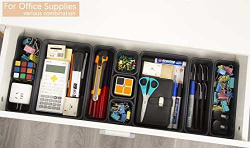 Kutesna 15 PCS Interlocking Desk Drawer Organizer Separator for Office,Bathroom,Kitchen,Makeup