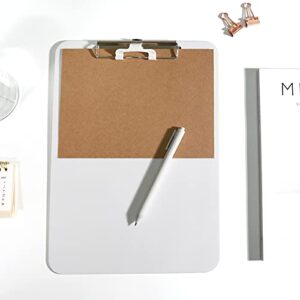 Hongri Plastic Clipboard, White Clipboard Standard A4 Letter Size Clipboards for Nurses, Students, Office and Women, Clipboard with Pen Holder and Low Profile Clip, Size 12.5 x 9 Inch, (White)