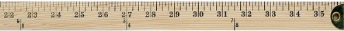 Westcott Wooden Yardstick with Hang Hole and Brass Ends, Clear Lacquer Finish (10425)