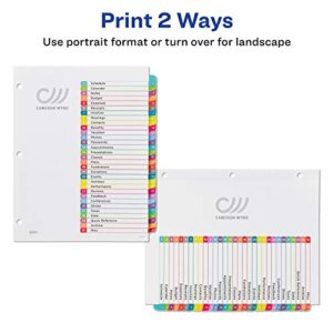 Avery 31-tab Dividers for 3 Ring Binders, Customizable Table of Contents, Multicolor Tabs, 1 Set (11846)