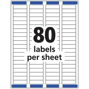 Avery Printable Return Address Labels with Sure Feed, 0.5" x 1.75", White, 800 Blank Mailing Labels (18167)