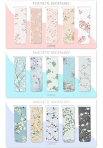 15 pieces bookmarks, magnetic bookmarks for women, page markers for students teachers reading (floral style)