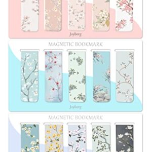 15 Pieces Bookmarks, Magnetic Bookmarks for Women, Page Markers for Students Teachers Reading (Floral Style)