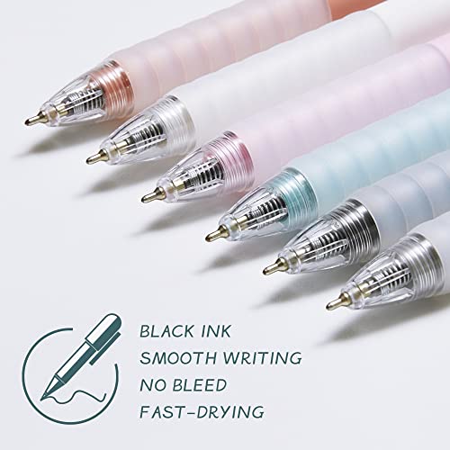 AZGO Ballpoint Pens Black Ink Retractable Pen Ball Point Pen for Journaling Writing Office Pen (6+1 count)