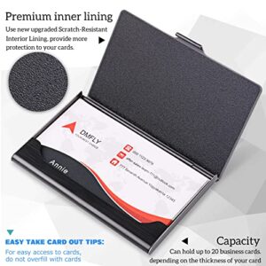 DMFLY Business Card Holder, Slim Business Card Case for Men & Women, Pocket Metal Card Case, Professional Stainless Steel Business Card Holders, Purse Name Card Holder, Buckle Style Shut, Black