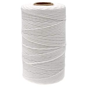 White String,100M/328 Feet Cotton String Bakers Twine,2MM Kitchen Cooking String Twine,Cotton Butcher's Twine String for Meat and Roasting,Packing String for DIY Crafts and Gift Wrapping,Garden Twine