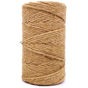 jute twine 328 feet 2.5mm 4ply heavy duty natural jute rope string for home gardening plant picture hanger industrial packing string for gifts presents mason jars wedding decorations crafts