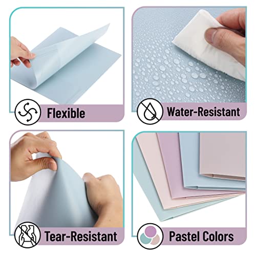 Mr. Pen- Plastic Folders with Pockets, 5 pcs, Muted Pastel Colors, Pocket Folders, 2 Pocket Plastic Folders, File Folders with Pocket, Plastic Pocket Folder