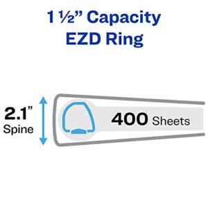 Avery Heavy Duty View 3 Ring Binder, 1.5" One Touch EZD Ring, Holds 8.5" x 11" Paper, 1 Black Binder (79695)