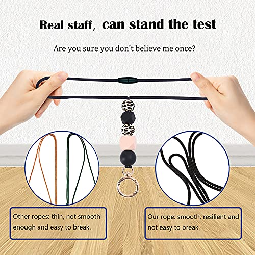 POPLOPP Teacher Lanyards for ID Badges and Keys, Cute Silicone Beaded Lanyard for Women Nurse Employees Students