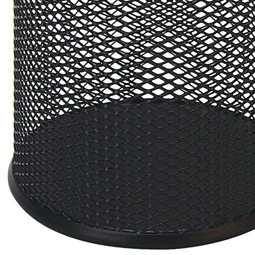 Black Pen Holder Cup for Desk, Pencil Cup Holder, Black Wire Mesh Pen Cup for Desk Office Pen Organizer