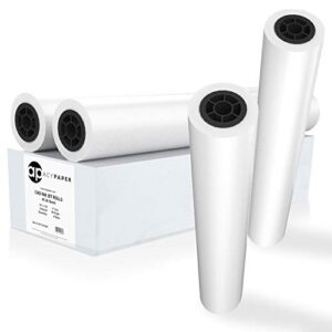 acypaper plotter paper 24 x 150, cad paper rolls, 20 lb. bond paper on 2″ core for cad printing on wide format ink jet printers, 4 rolls per box. premium quality
